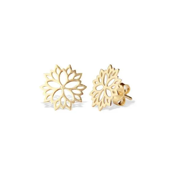 lille mus lille mus Ohrstecker 'Blumenstern' 925 Silber, Gold, – Produktbild 1 von 4
