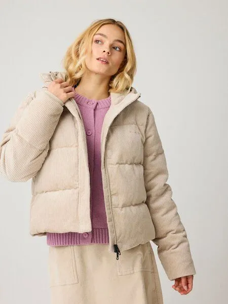 KnowledgeCotton Apparel KnowledgeCotton Apparel Cord Puffer Jacke CORDUROY - Relaxed Fit - aus Bio-Baumwolle, Beige-light-feather-gray, – Produktbild 2 von 2