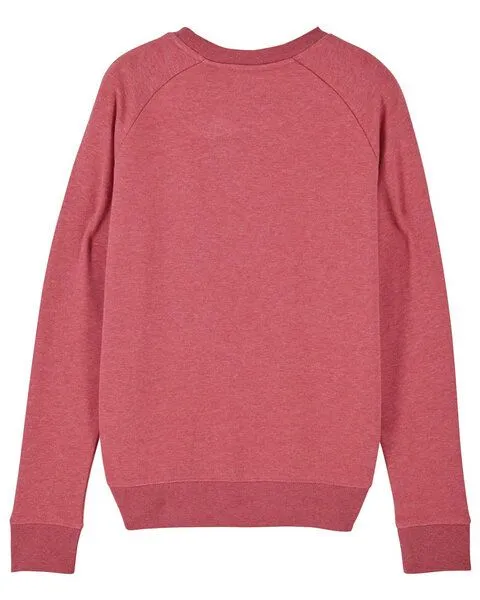Human Family Human Family Bio Damen Rundhals Sweatshirt "Feel - Endless Love" - in 7 Farben, Rot-meliert, – Produktbild 2 von 3