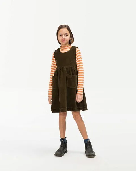 MATONA Matona Knielanges Cordkleid für Kinder aus Bio-Baumwolle / Belted Corduroy Dress, Moss, – Produktbild 1 von 4
