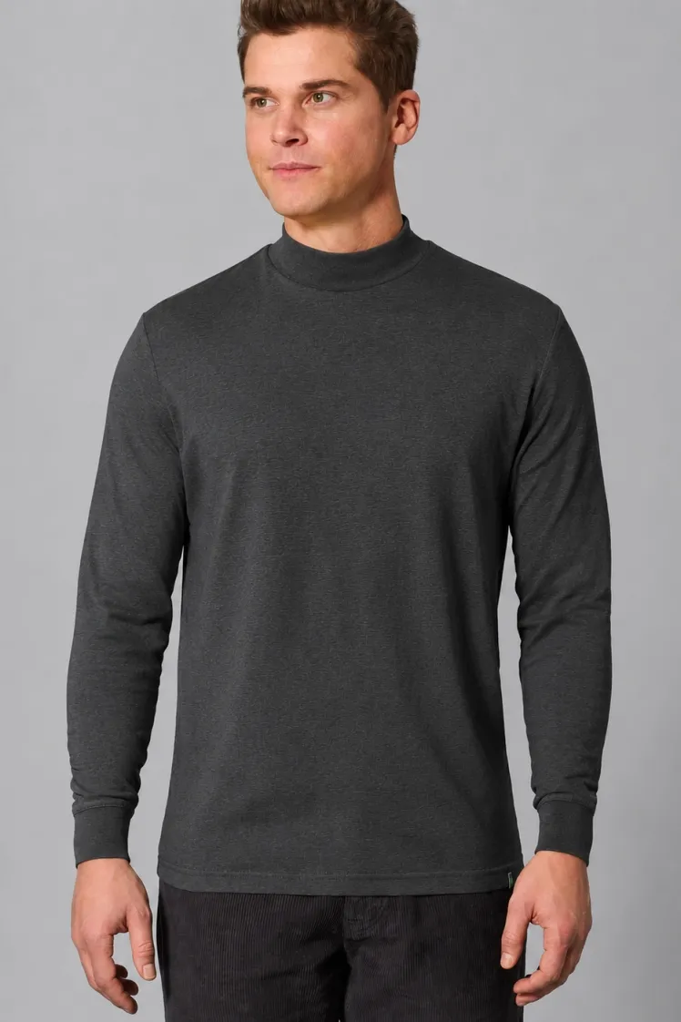 HempAge Hempage Herren vegan Schwarzer Rollkragenpullover Mit Langen Ärmeln, Schwarz, – Produktbild 2 von 2