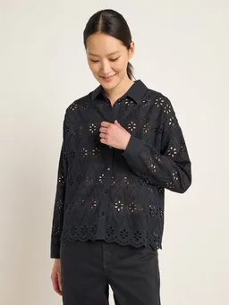 LANIUS LANIUS Spitzen-Hemdbluse aus Bio-Baumwolle – Produktbild 1 von 1