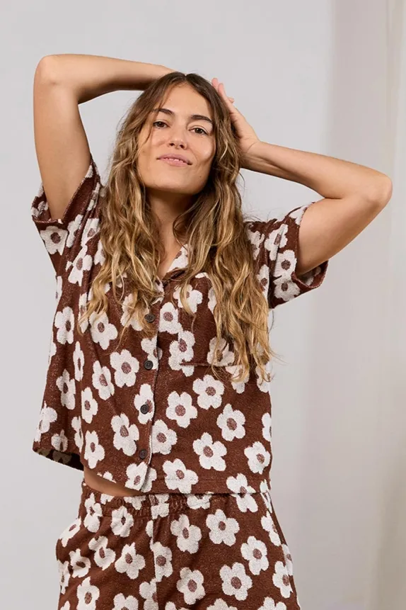 TWOTHIRDS TWOTHIRDS Damen vegan Shirt Pennata Schokoladengänseblümchen, Braun, – Produktbild 2 von 2