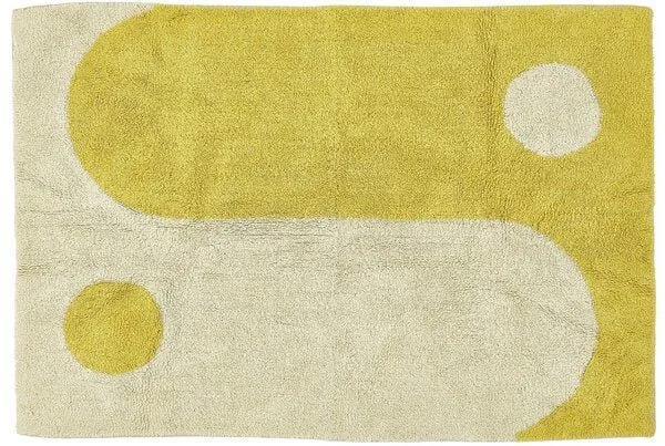 liv interior liv interior Hand-getüfteter Teppich YINYANG, Gelb/weiß, – Produktbild 1 von 2