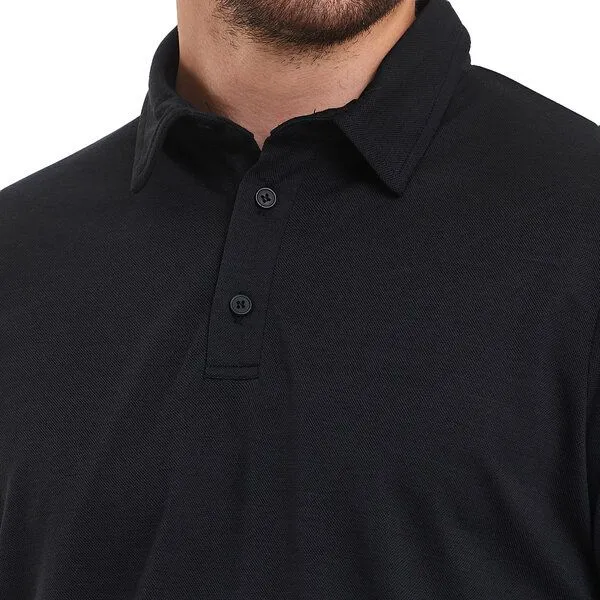 Woolona Woolona Merino Casual Herren Polo-Shirt - 100% Merinowolle, Schwarz, – Produktbild 3 von 3