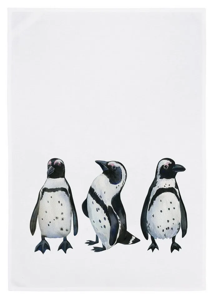 Miss Cotton Geschirrtuch Bunter Pinguin, (1-tlg), Bunt|weiß, – Produktbild 1 von 3