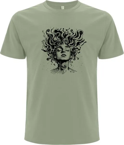Spreecult Spreecult Tag Traum - Bio und Fair - Männer Unisex T-Shirt, Khaki grün, – Produktbild 2 von 2