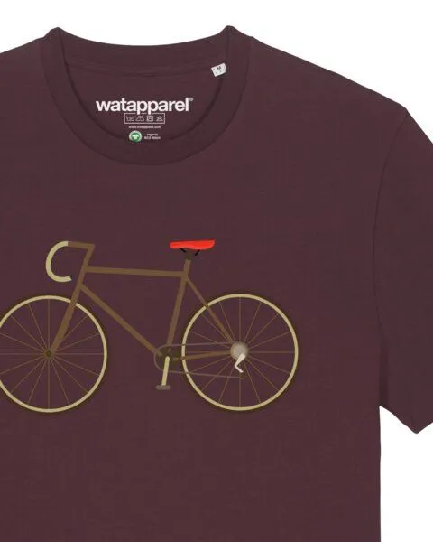 watapparel watapparel T-Shirt Unisex Fahrrad, Red brown, – Produktbild 3 von 3