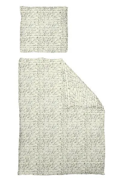 Nature by Adam Nature by Adam Bettwäsche 2tlg aus Leinen und Bio-Baumwolle - Made in Germany - Scribble, Natur-schwarz, – Produktbild 2 von 3