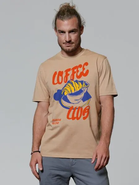 watapparel watapparel T-Shirt Unisex Coffee club, Latte, – Produktbild 1 von 4