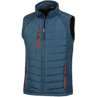 Result Genuine Recycled Result Genuine Recycled Reduzierte Herren Weste Steppweste Atmungsaktiv Wasserabweisend Bodywarmer bis Größe 4XL Wattiert Padded Übergangsweste, Navy/rot, – Produktbild 1 von 1