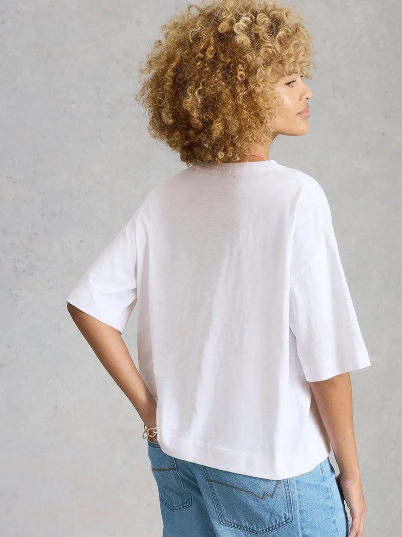 White Stuff Grafik-T-Shirt Katya - 40, Weiß print, – Produktbild 4 von 4