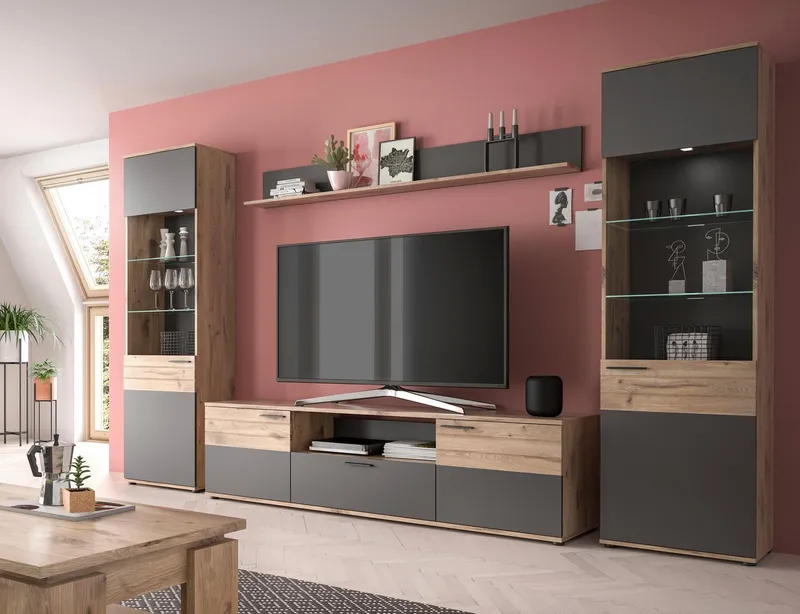 Home affaire Wandboard Riga, Breite 180 cm, Braun|grau, – Produktbild 1 von 5