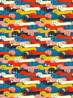 Photocircle Photocircle Poster / Leinwandbild - COLORED DOGS PATTERN – Produktbild 1 von 1