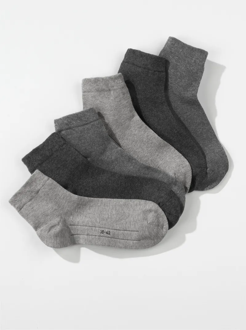 CAMANO Kurzschaft-Socken 3x anthrazit + 2x grau + 2x hellgrau-meliert, 3x anthrazit + 2x grau + 2x hellgrau-meliert, – Produktbild 1 von 1