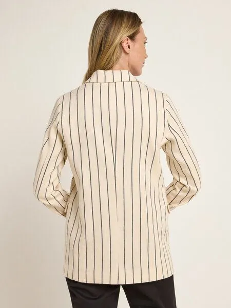 LANIUS LANIUS Streifenblazer (OCS) aus Leinen und Bio-Baumwolle – Produktbild 4 von 4