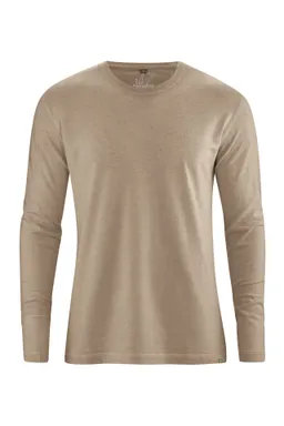HempAge Hempage Herren vegan Langarmshirt Basic Grit Beige – Produktbild 1 von 1
