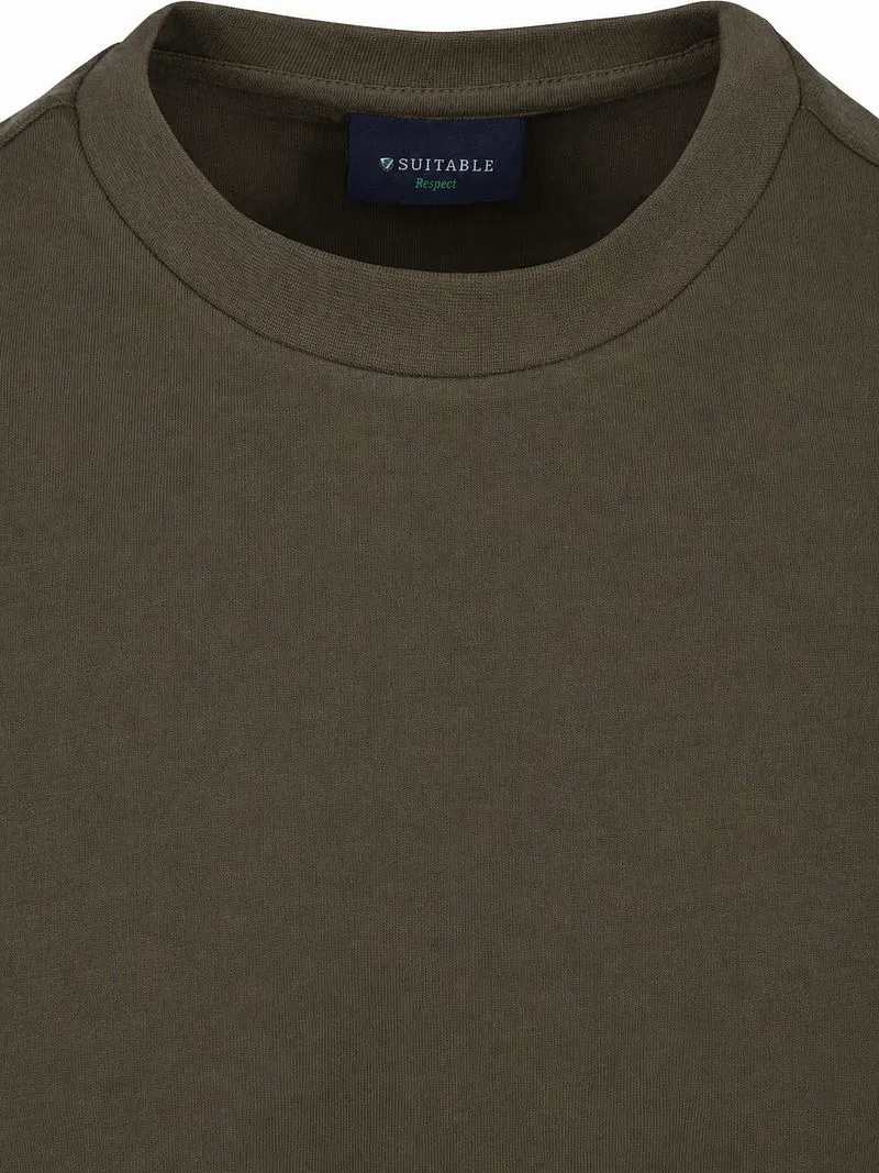 Suitable Suitable Respect T-Shirt Tim Olive - Größe XXL, Dunkelgrün, – Produktbild 3 von 4