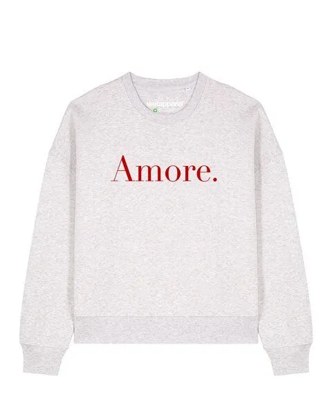 watapparel watapparel Sweatshirt Frauen Amore, Cool heather grey, – Produktbild 1 von 2
