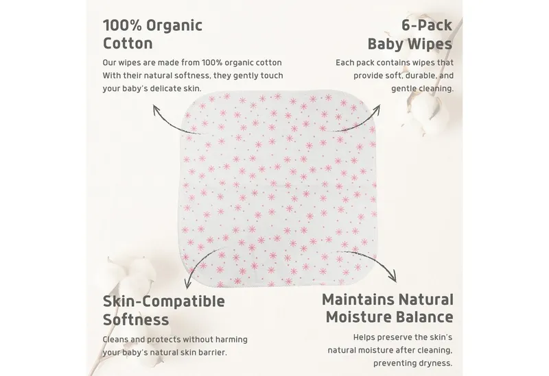 bistyle bistyle Spucktuch Spucktücher für Babys 20x20 aus Bio-Baumwolle, (Set, 6-tlg., 6er Pack), Basic, Beige, – Produktbild 3 von 5
