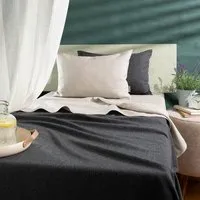 nahtur design nahtur-design Kühlende Bettdecke | Leinenlaken und leichte Lodendecke, Anthrazit, – Produktbild 1 von 1