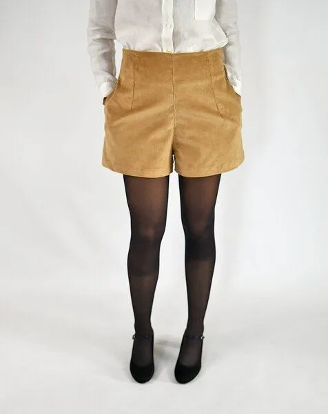 Aatise Cordshort hoher Bund aus Bio-Cord Zef von Aatise, Beige, – Produktbild 3 von 4