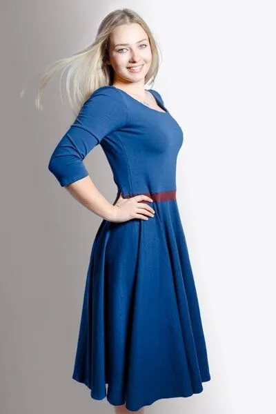 Frija Omina Frija Omina Bio Kleid "Vrida", Blau / aubergine, – Produktbild 2 von 3