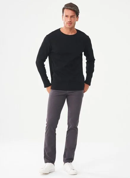 ORGANICATION ORGANICATION Geripptes Langarmshirt aus Bio-Baumwolle, Black, – Produktbild 2 von 4