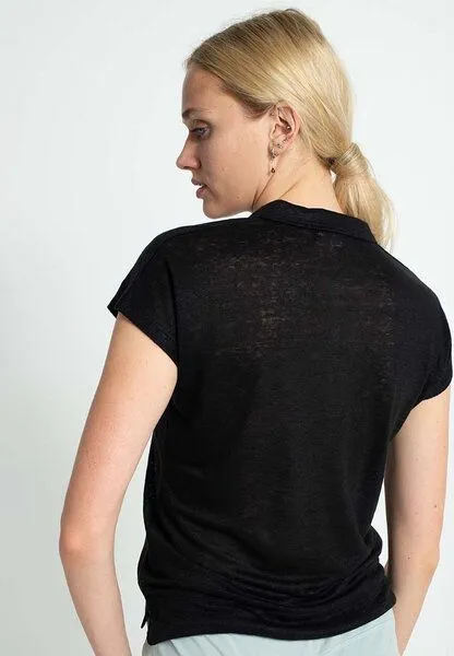 Alma & Lovis Alma & Lovis Leinenshirt im Polostyle aus 100% Leinen | Linen Polo, Schwarz, – Produktbild 3 von 4