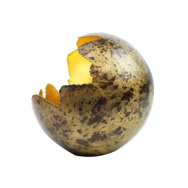 Mitienda Shop Mitienda Shop Windlicht aus Metall Fireball gold/ bronze – Produktbild 2 von 4