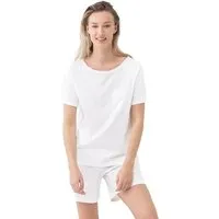 mey Mey Damen Pyjama kurzarm Shirt Sleepsation Bio-Baumwolle, Weiss, – Produktbild 1 von 1