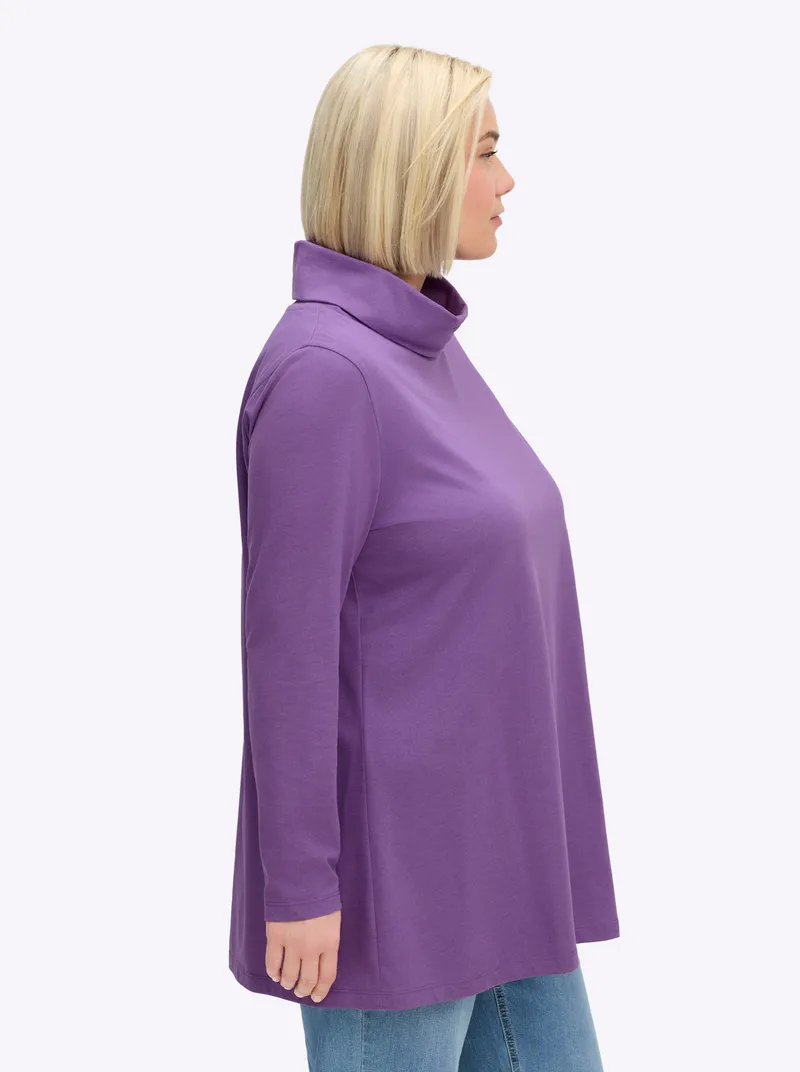 sheego Rollkragenshirt lila-meliert, Lila-meliert, – Produktbild 2 von 2