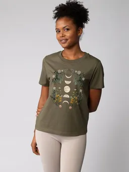 watapparel watapparel T-Shirt Frauen Moonphases & Flowers – Produktbild 1 von 1