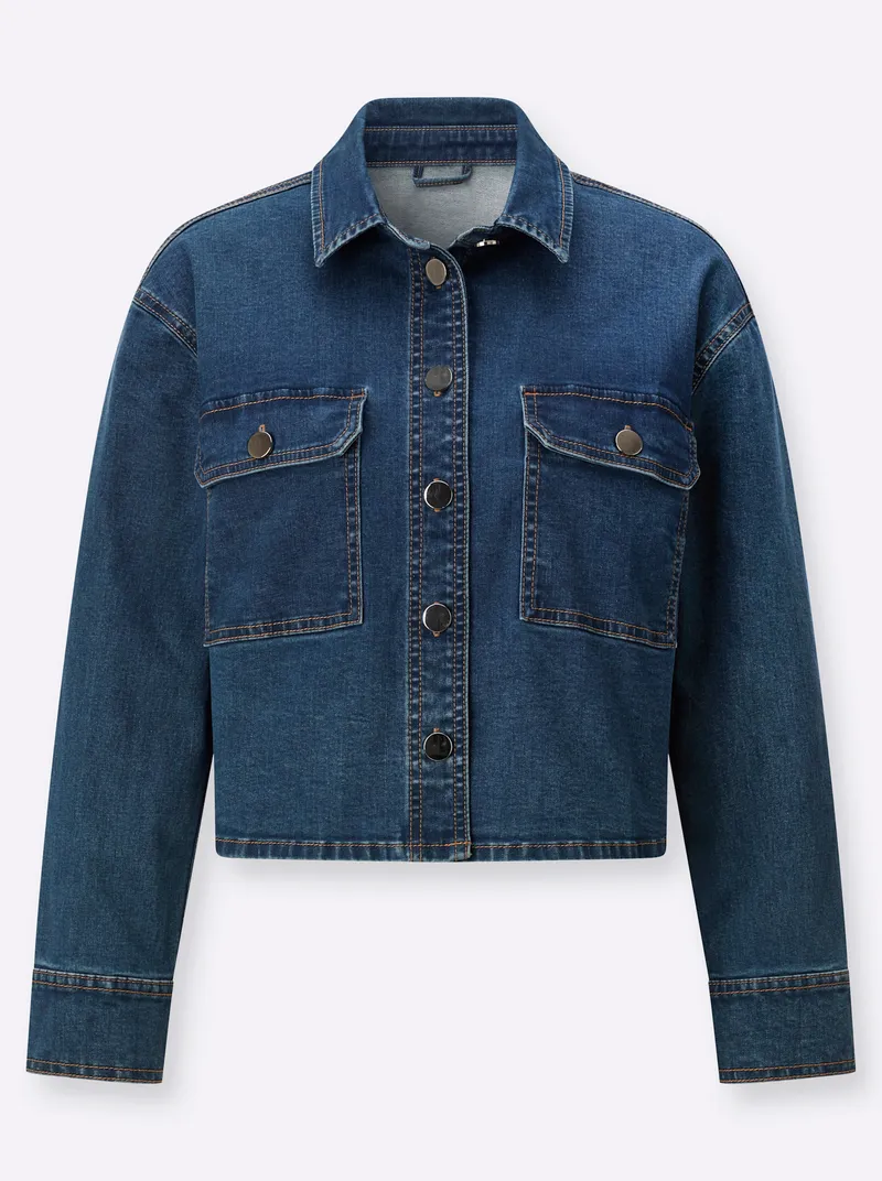 Witt Jeansbluse blue-stone-washed, Blue-stone-washed, – Produktbild 1 von 2