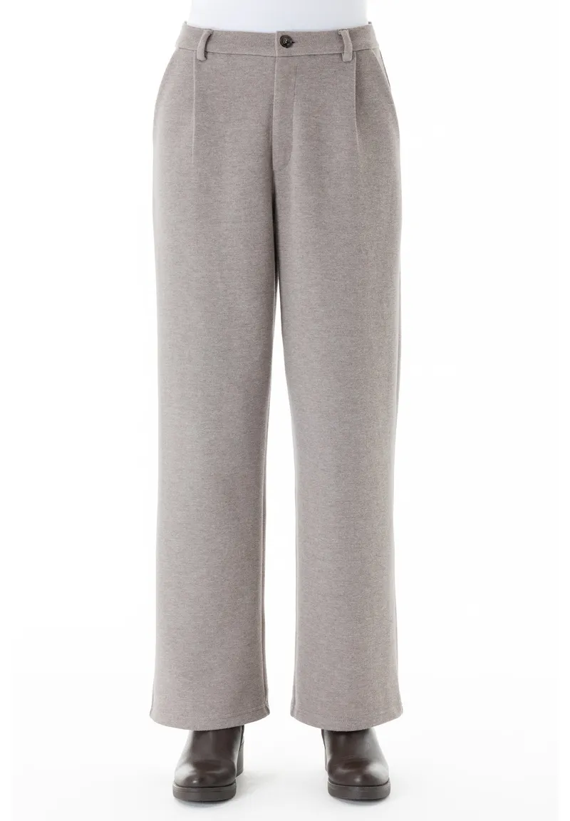 ORGANICATION ORGANICATION Damen vegan Hose Gerade Geschnitten Kakao-Melange, Grau, – Produktbild 1 von 1