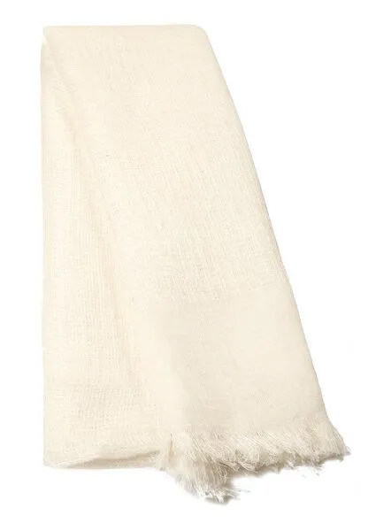 HeritageModa HeritageModa Handgefertigter Unisex-Leinenschal, Weiss, – Produktbild 2 von 4