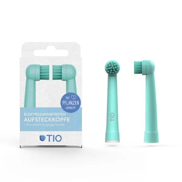 Tio Nachhaltige Aufsteckköpfe für Elektrozahnbürsten – Tiomatik, Lagune & kiesel, – Produktbild 1 von 5