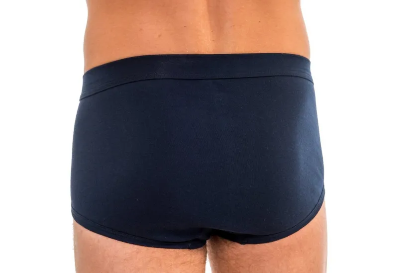 HERMKO Slip Briefs mit Eingriff,Bio-Baumwolle, breiter Weichbund, körpernah, große Größen, Blau, – Produktbild 2 von 5