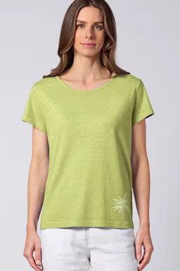 HempAge Hempage Damen vegan T-Shirt Aus Hanf Mit Aufdruck Bambusgrün – Produktbild 1 von 1