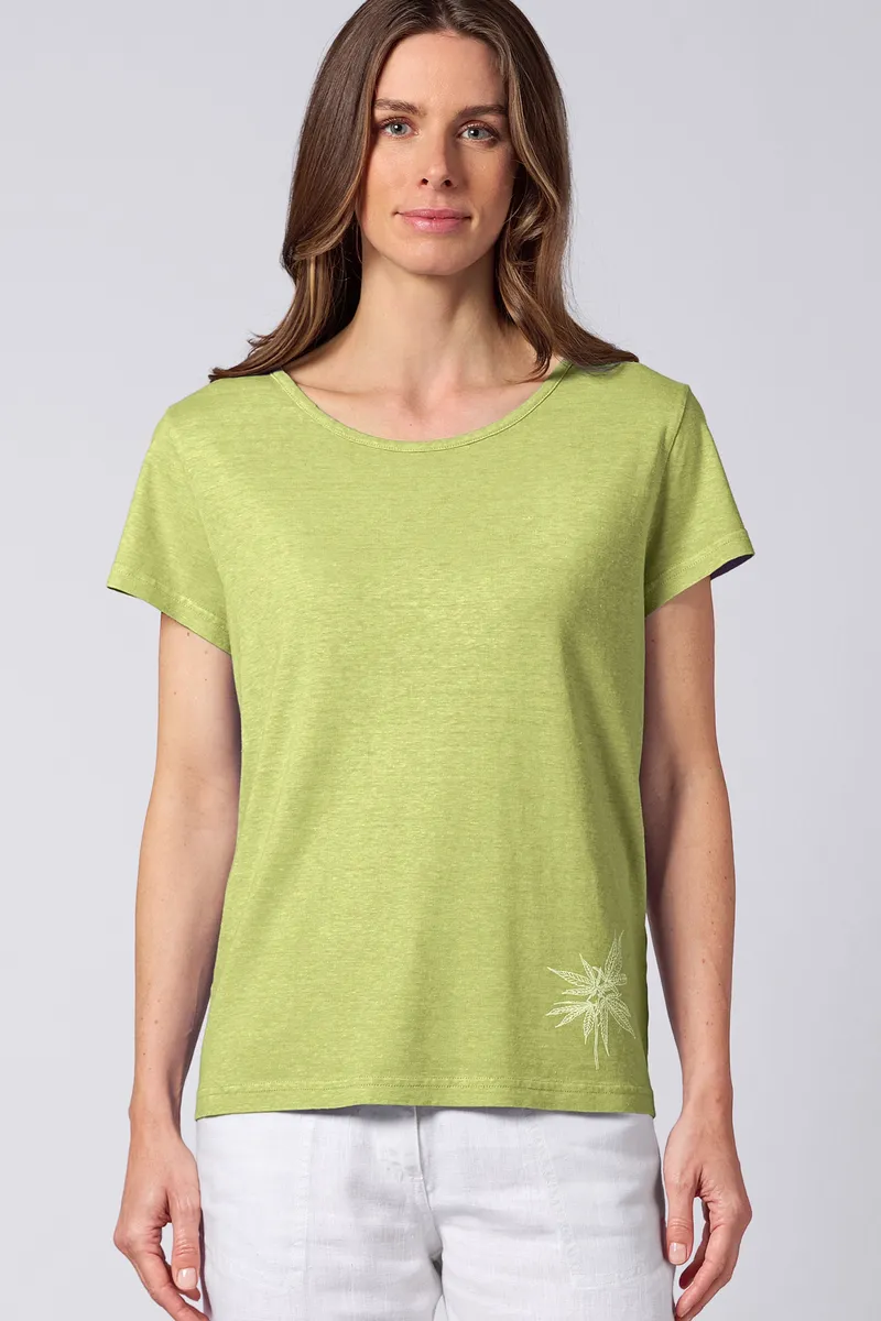 HempAge Hempage Damen vegan T-Shirt Aus Hanf Mit Aufdruck Bambusgrün, Grün, – Produktbild 1 von 2