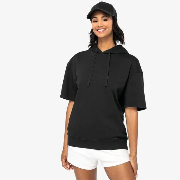 YTWOO YTWOO Unisex French Terry Hoodie – Kurzarm & nachhaltig, Schwarz, – Produktbild 2 von 3
