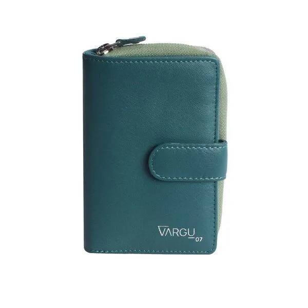 Vargu Vargu Echtleder Geldbörse MASIN 1-A, Teal green - sage green, – Produktbild 2 von 3