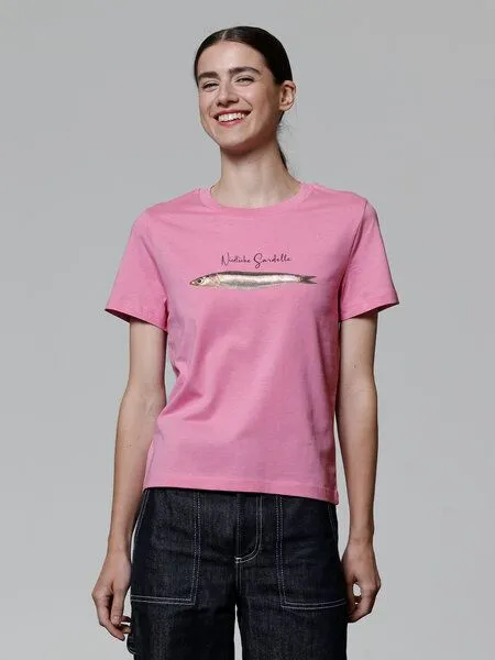 watapparel watapparel T-Shirt Frauen Niedliche Sardelle, Bubble pink, – Produktbild 2 von 4