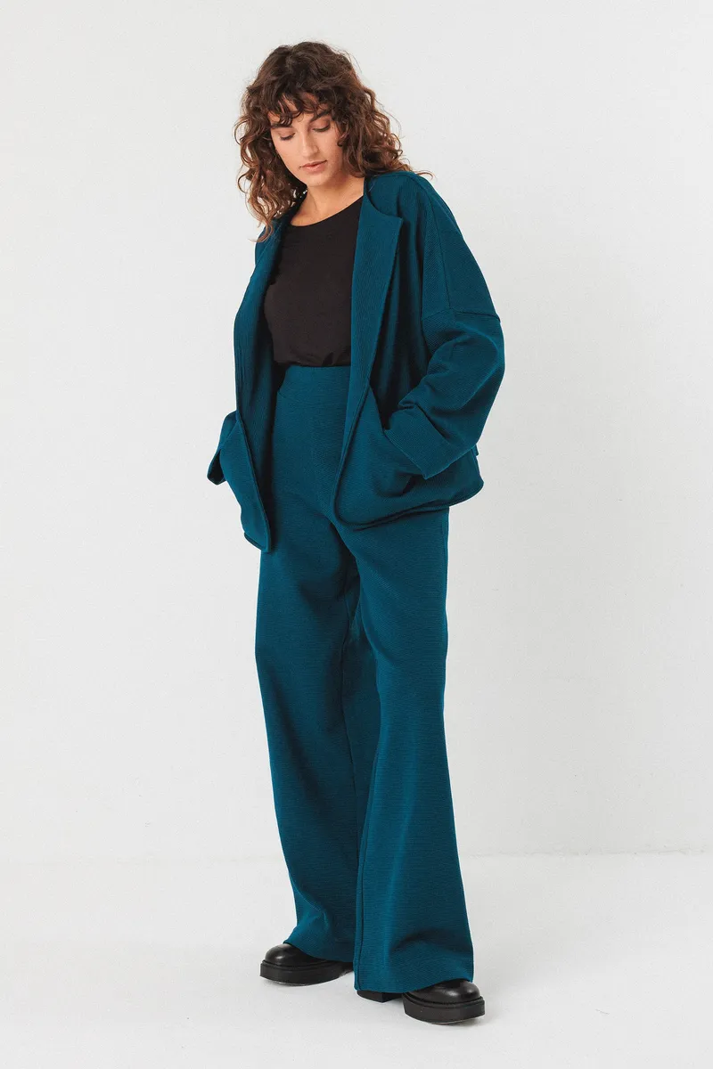 SKFK SKFK Damen vegan Strickjacke Goita Blau, Teal, – Produktbild 2 von 2