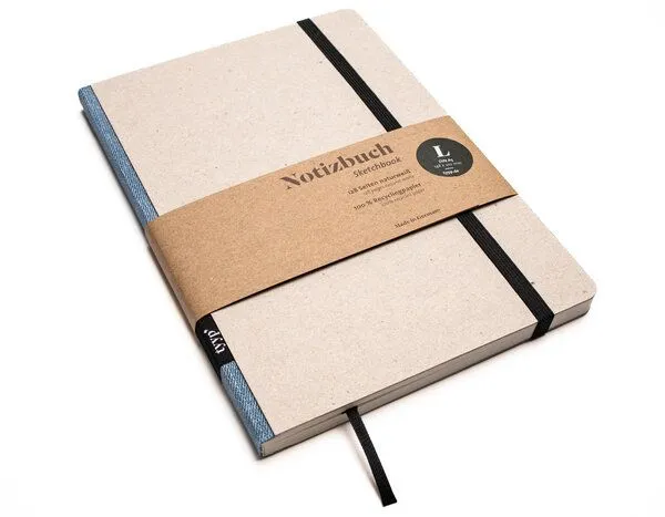 tyyp tyyp Notizbuch A5 – 100% Recyclingpapier – handmade in Germany – Klassik Öko, Jeans, – Produktbild 1 von 4
