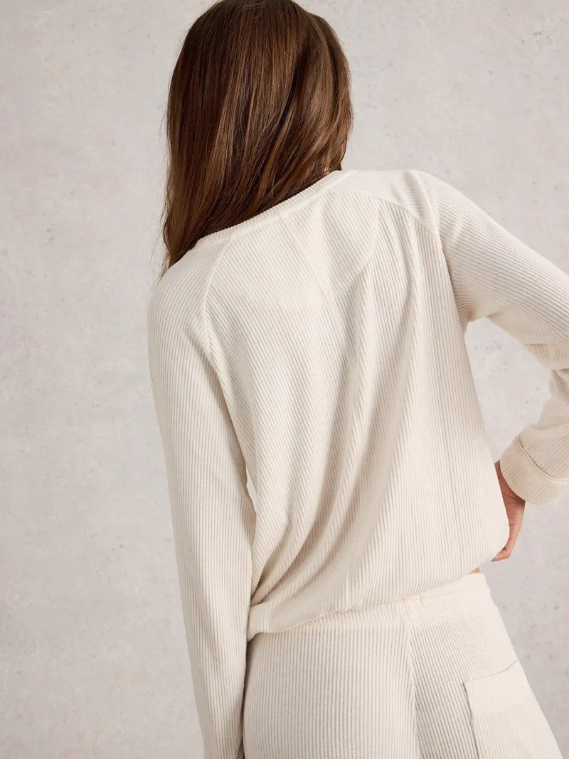White Stuff Gemütliches Top aus Rippenjersey - XL, Blasses elfenbein, – Produktbild 4 von 4