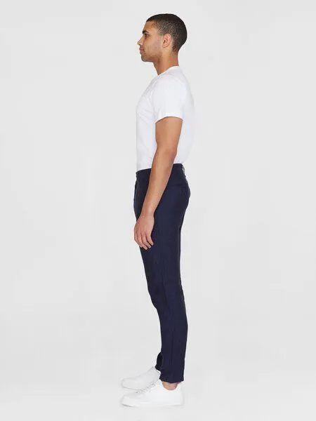 KnowledgeCotton Apparel KnowledgeCotton Apparel Leinen-Hose CHUCK, Yarndyed total eclipse, – Produktbild 4 von 4