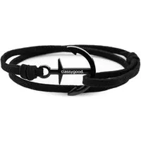 Classygood. Classygood. Anker Armband Edelstahl - Schwarz- Alcantara-Leder Band – Produktbild 1 von 1