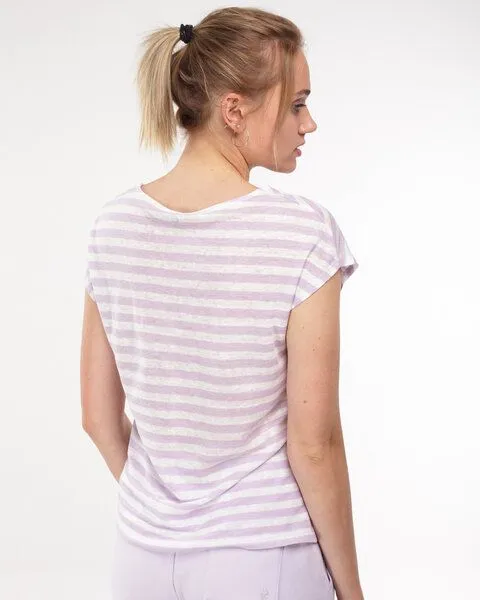 Alma & Lovis Alma & Lovis Ringel-Shirt aus Leinen | Leinen Ringel Pure, Lilac (lila), – Produktbild 2 von 3