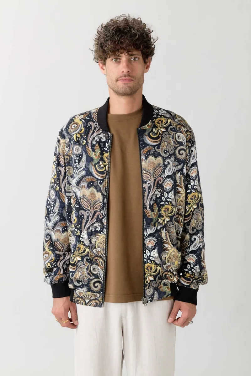 Yahmo Yahmo Herren vegan Jacke Bomber Reversible Laslo Bird/Navy, Extra dunkelblau, – Produktbild 2 von 2